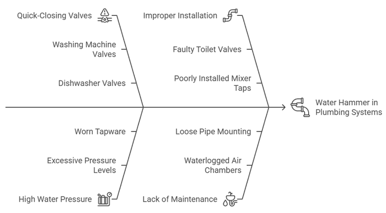 Causes of water hammer